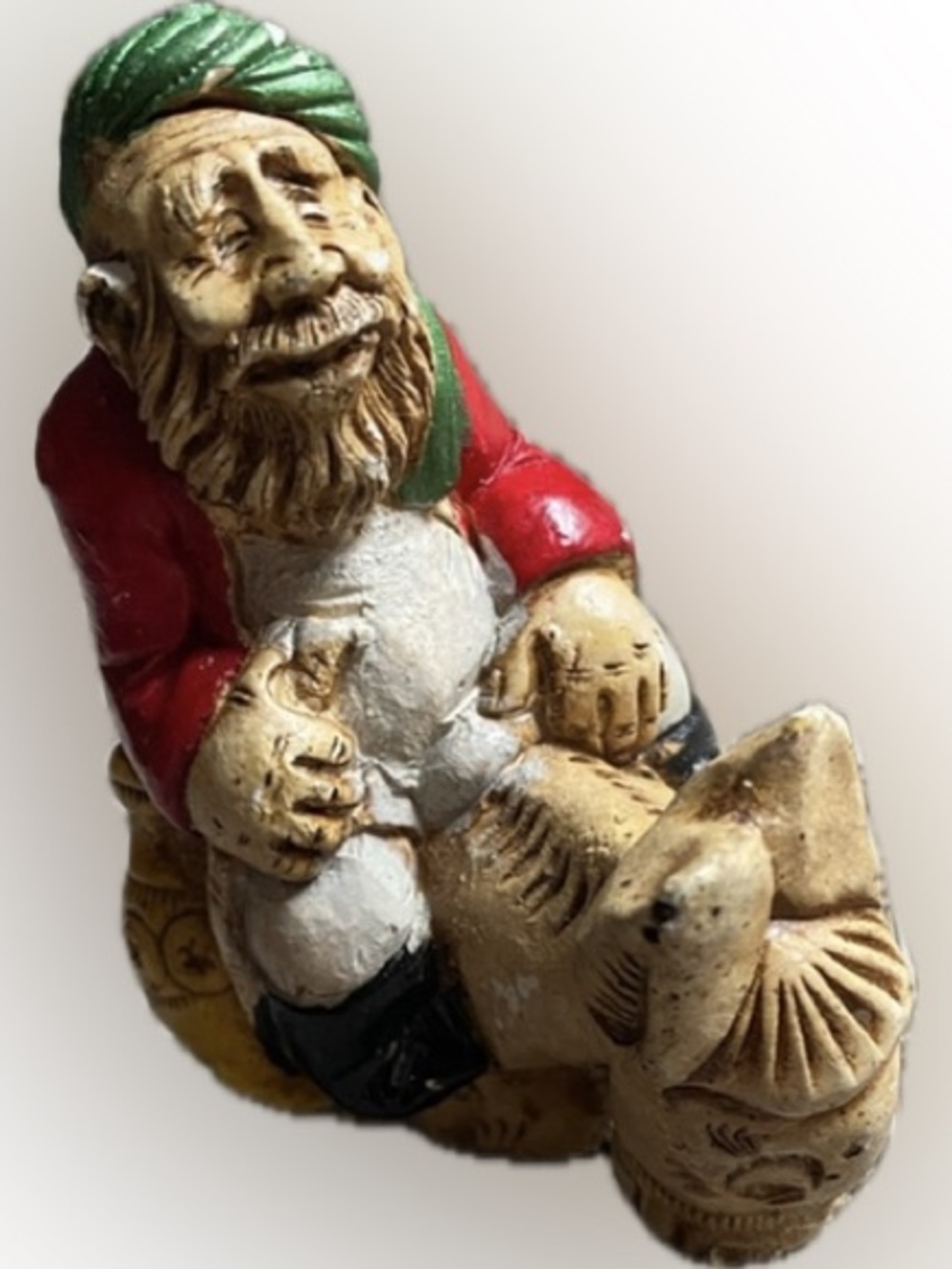 Vintage Uzbek Nasreddin Hodja Chalkware Figurine – Chipped Folk Art Souvenir
